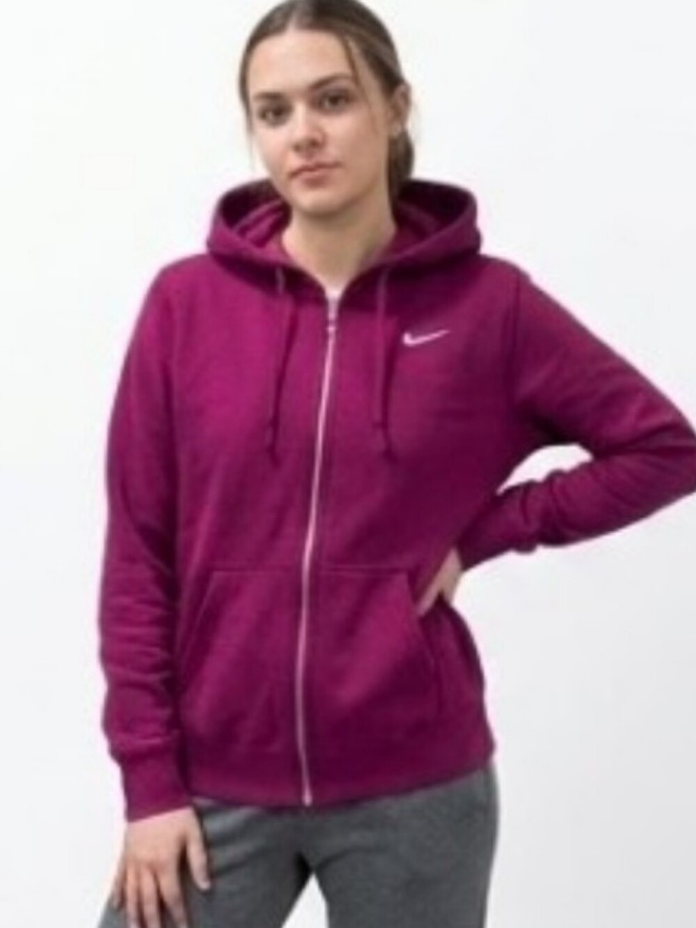 Nike Women's Magenta Zip-Up Hoodie